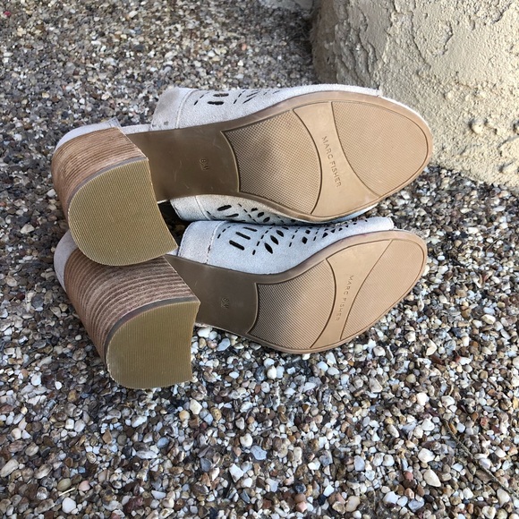 Marc Fisher Geela Sand Suede Heels - Picture 9 of 11
